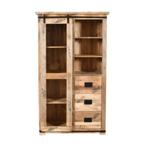 Heritage Mango Wooden Sideboard with Artisan Scratch Design