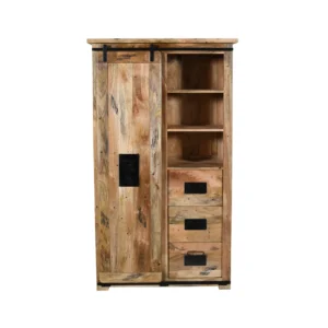 Rustic Mango Wooden Sideboard with Natural Scratch Design