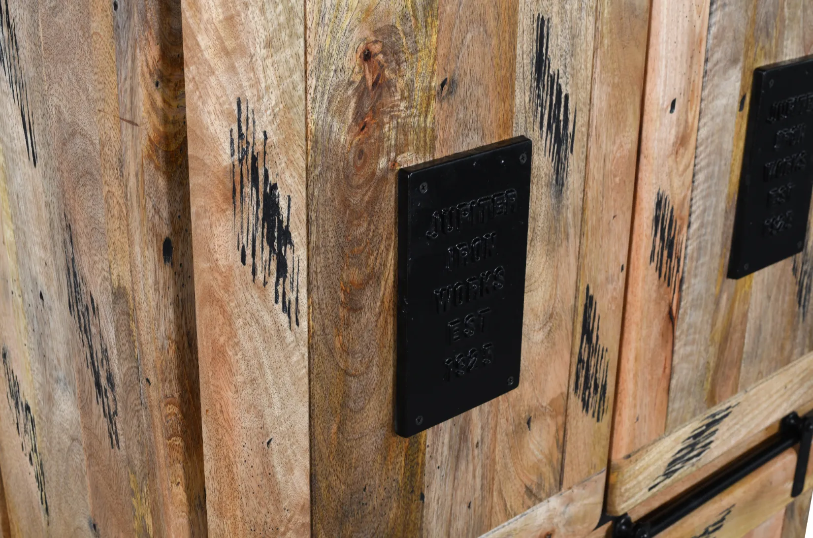 Premium Mango Wooden Highboard with Scratch Design - Image 6