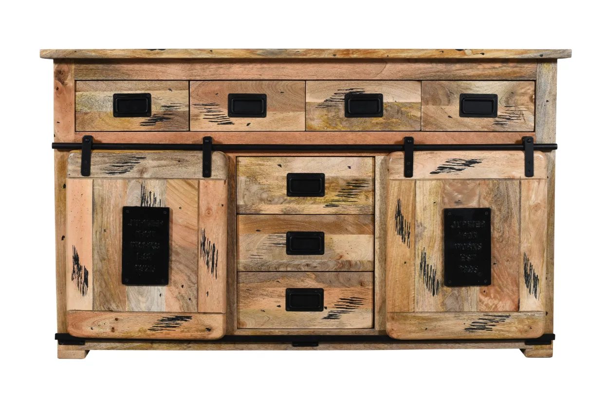 Artisan Mango Wooden Sideboard with Natural Scratch Finish