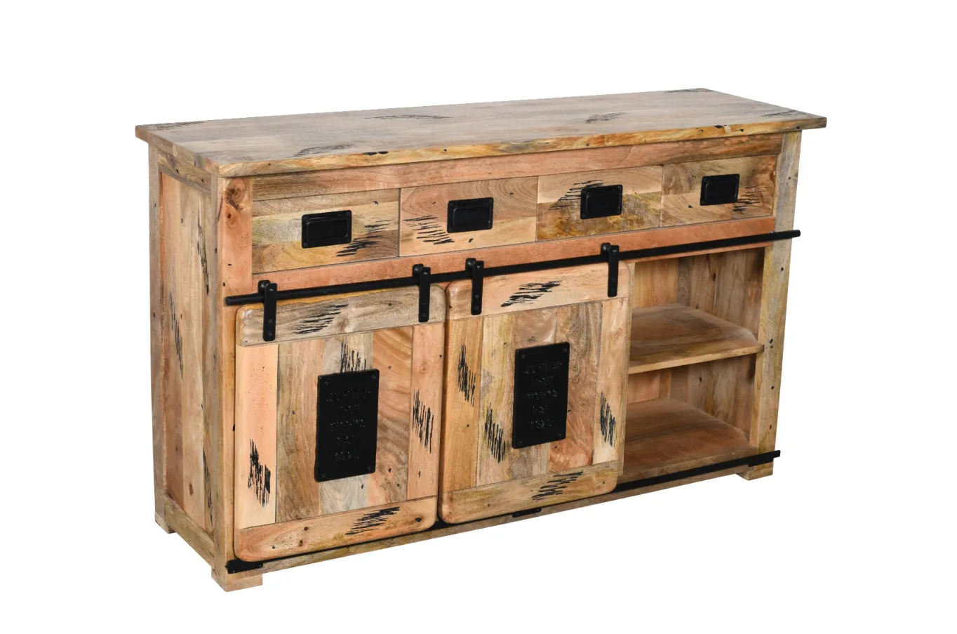 Artisan Mango Wooden Sideboard with Natural Scratch Finish - Image 5