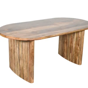 Classic Mango Wood Oval Shape Dining Table with Natural Finish