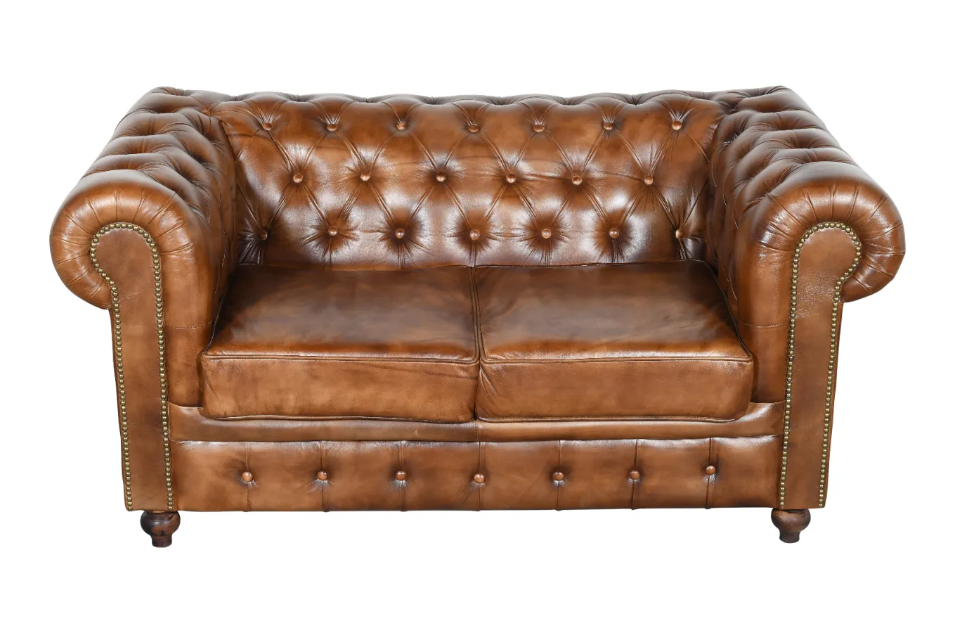 Luxury Leather Double Chesterfield Sofa with Recycled Wood Frame - Image 2