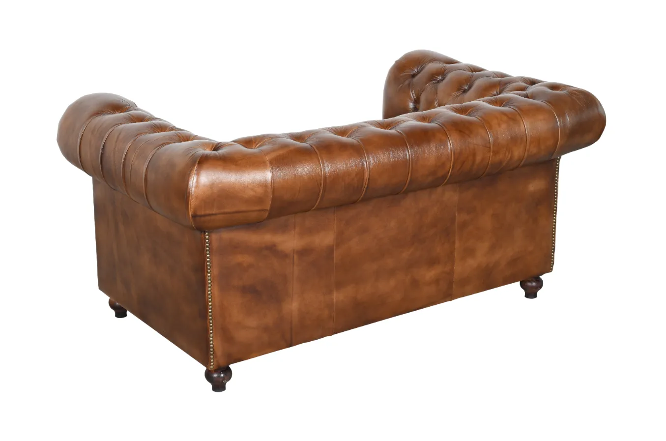 Luxury Leather Double Chesterfield Sofa with Recycled Wood Frame - Image 4