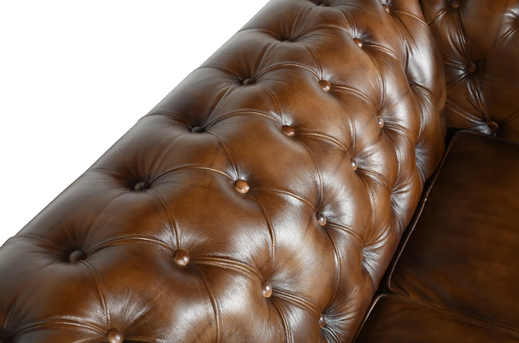 Luxury Leather Double Chesterfield Sofa with Recycled Wood Frame - Image 3