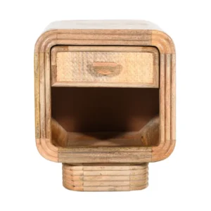 Classic Mango Wood Bedside Table with Natural Finish