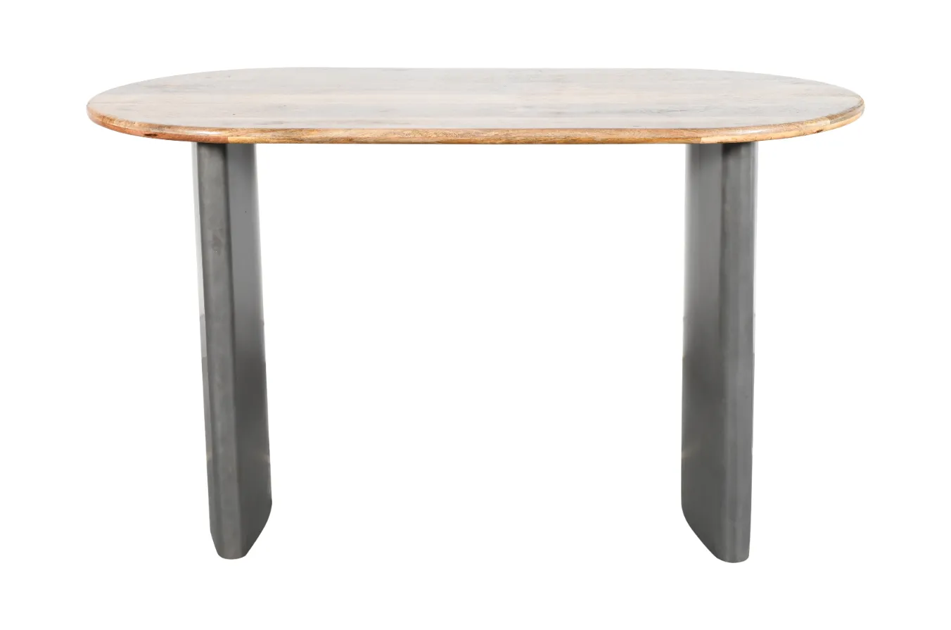 Premium 180cm Mango Wood Top Iron Base Dining Table with Natural Finish - Image 3