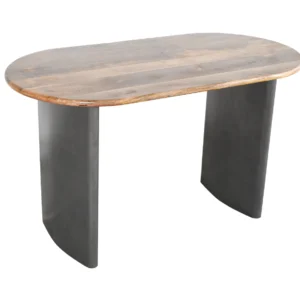 Premium 180cm Mango Wood Top Iron Base Dining Table with Natural Finish
