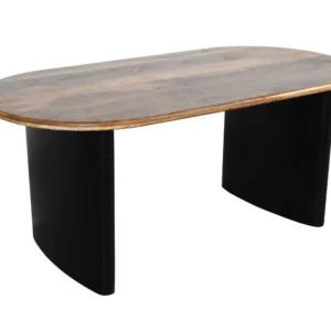 Elegant 180cm Mango Wood Top Iron Base Dining Table with Contrast Finish