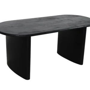 Contemporary 180cm Mango Wood Top Iron Base Oval Dining Table
