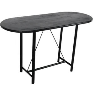 Industrial 180cm Mango Wood Top Iron Base Dining Table with Black Finish