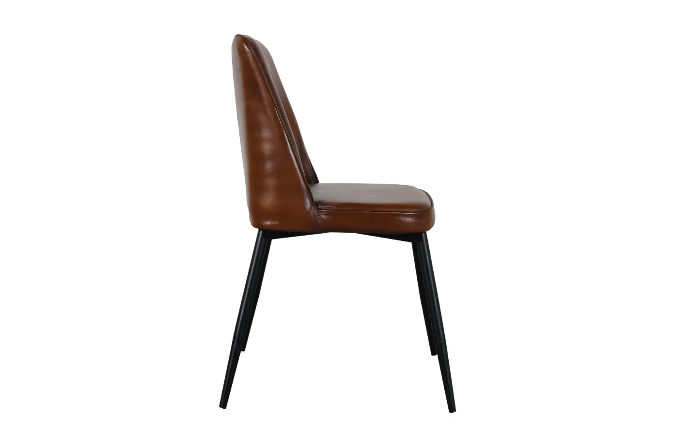 Modern Iron Leather Chair with Contemporary Brown Finish - Image 4