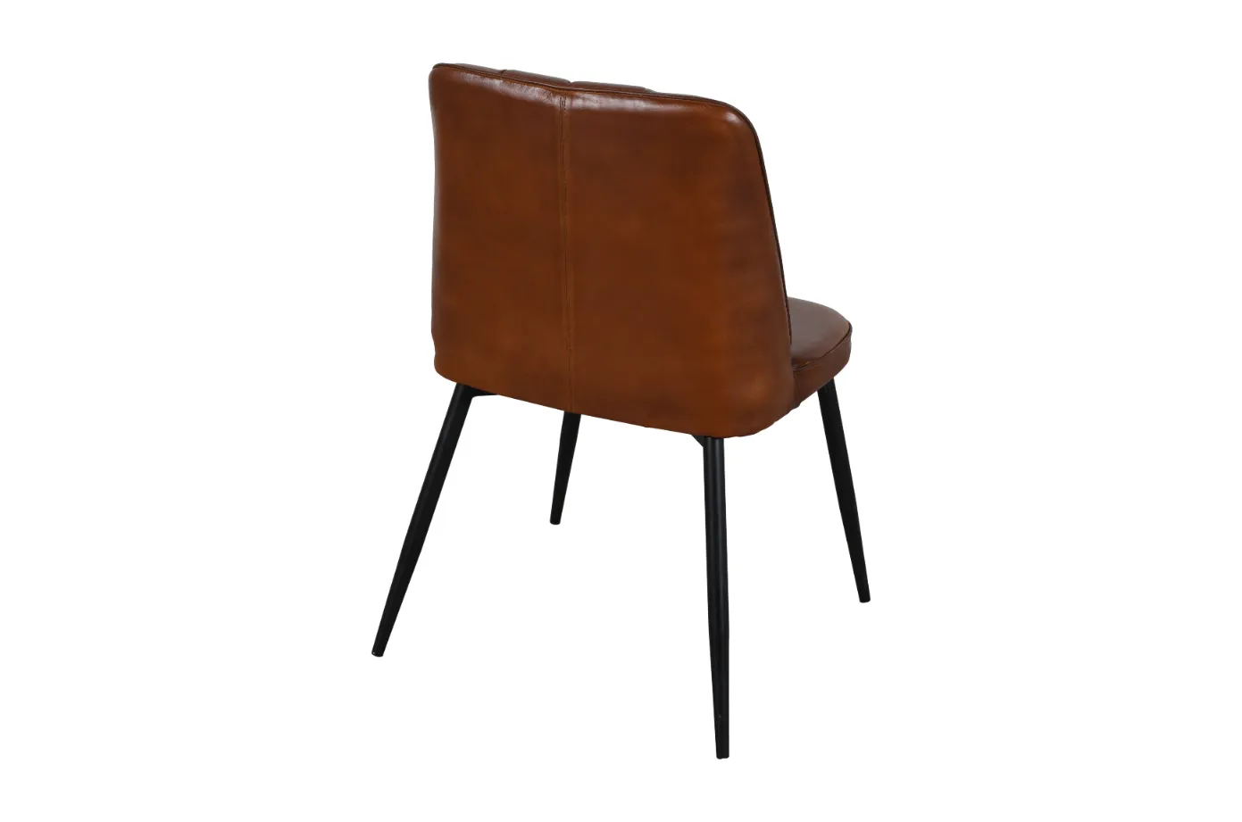 Modern Iron Leather Chair with Contemporary Brown Finish - Image 5