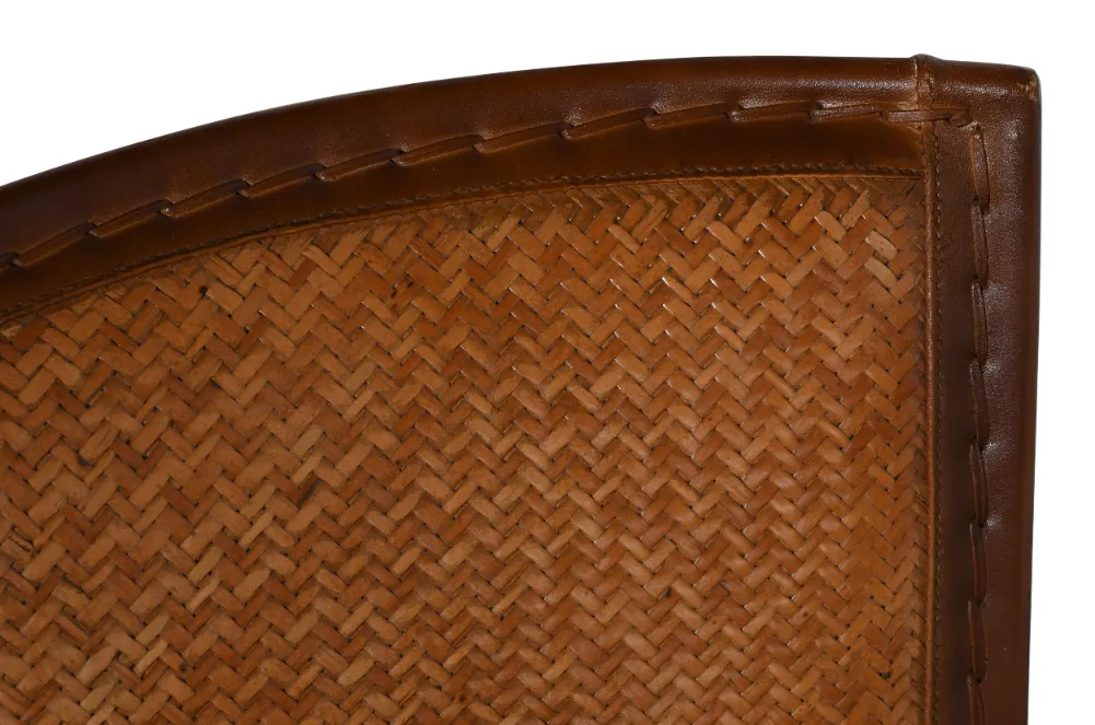 Classic Iron Leather Dining Chair with Round Back Design - Image 3