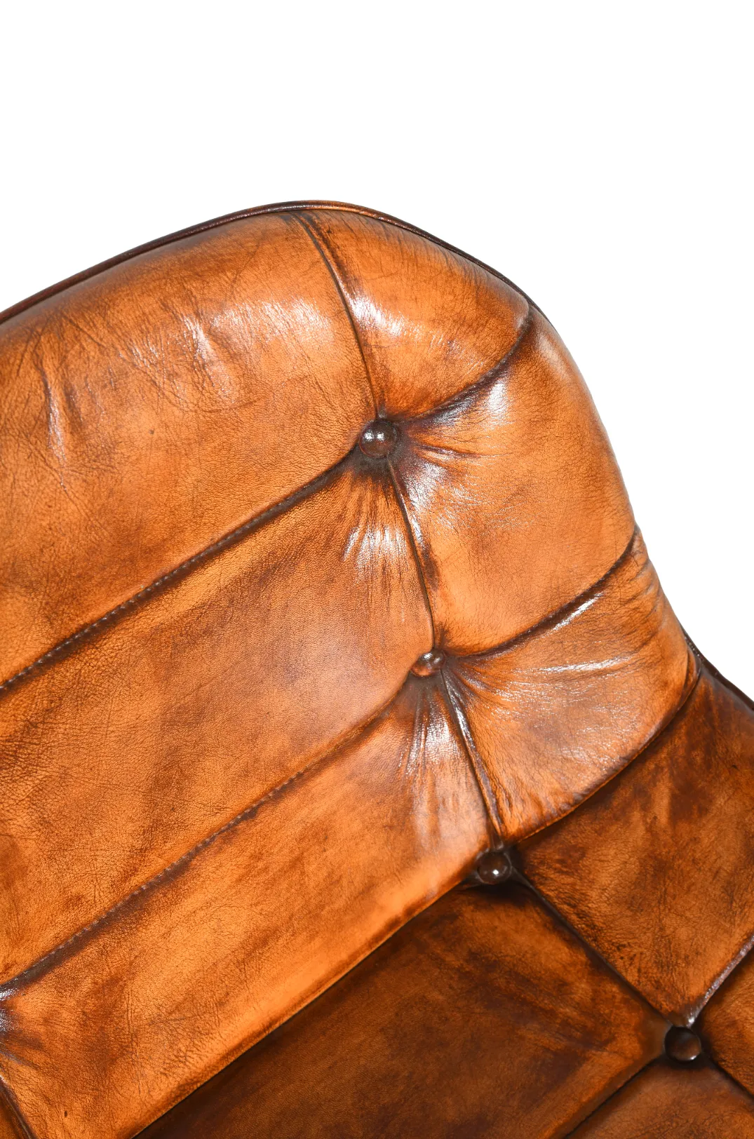 Premium Iron Leather Bar Chair with Light Antique Tan Finish - Image 3