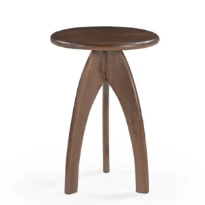 Mango Wood End Table in New Walnut Finish