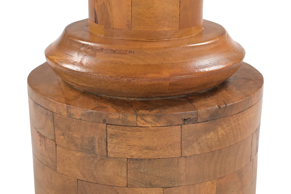 Mango Wood Round End Table in Honey Finish - Image 5