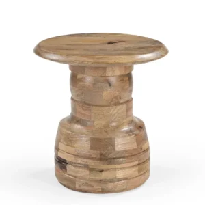 Mango Wood End Table in Natural Finish