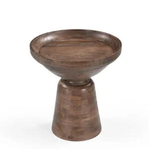 Mango Wood End Table in Dark Brown Finish