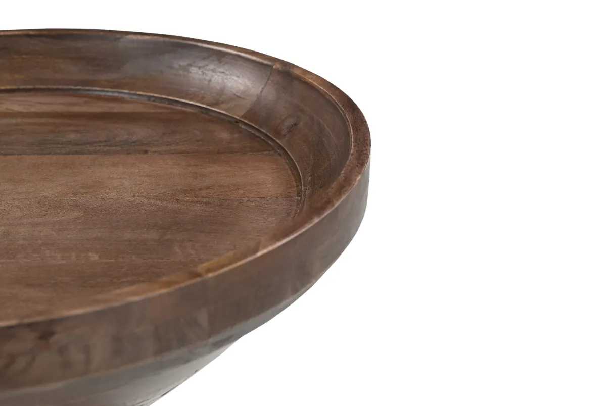 Mango Wood End Table in Dark Brown Finish - Image 3