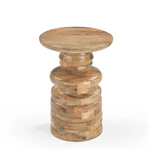 Mango Wood End Table in Natural Finish