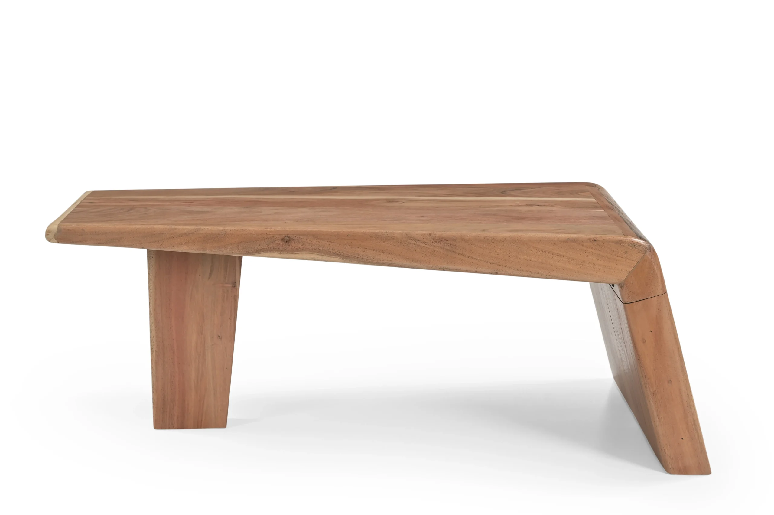 Acacia Wood Coffee Table in Natural Finish - Image 4