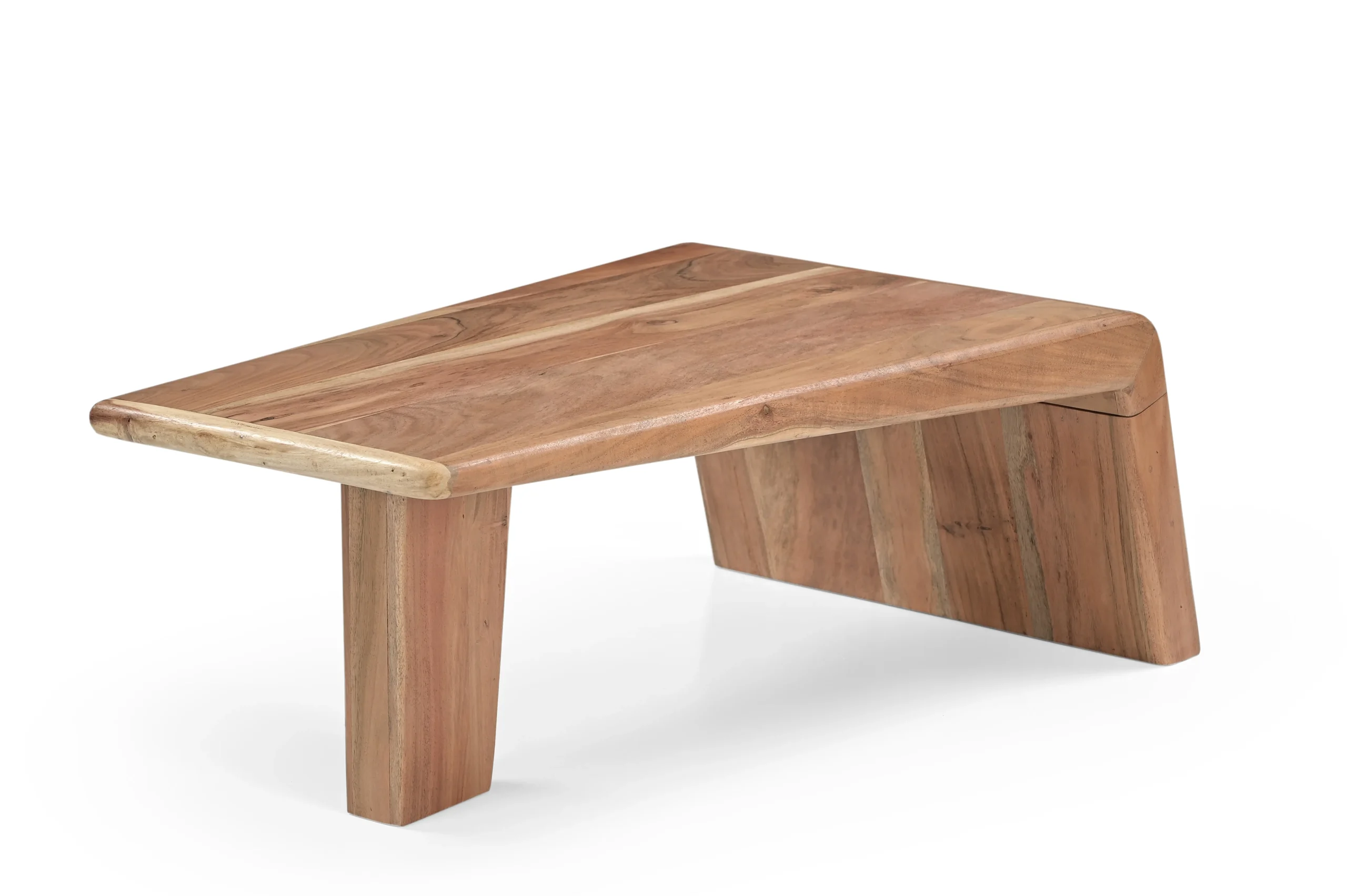 Acacia Wood Coffee Table in Natural Finish - Image 5