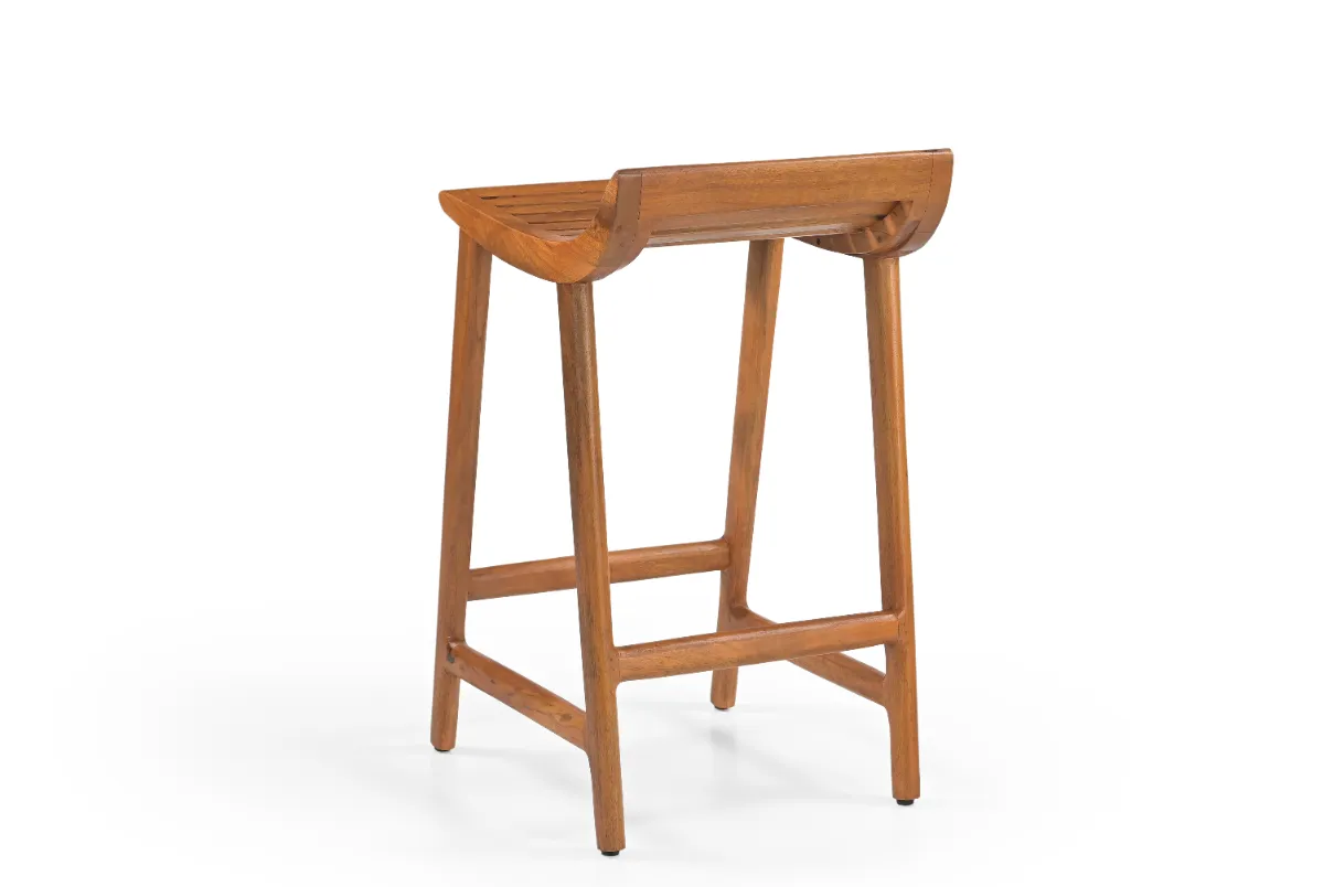 Mango Wood Stylish Bar Chair in Honey Finish - Image 3